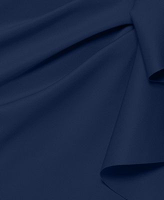 Women's Ruffled Sleeveless Scuba Fit & Flare Dress