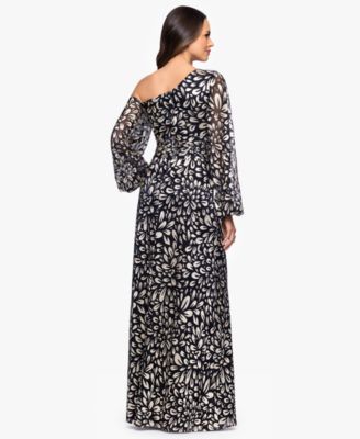 Women's Metallic One Shoulder Sheath Dress