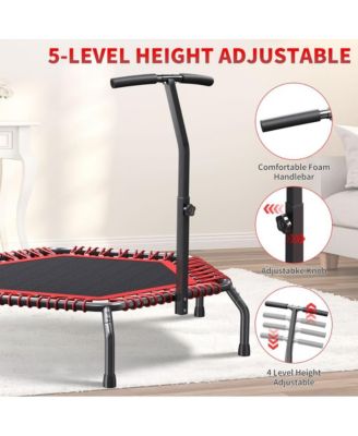 48in Foldable Trampoline Hexagonal Red with Adjustable Foam Handle