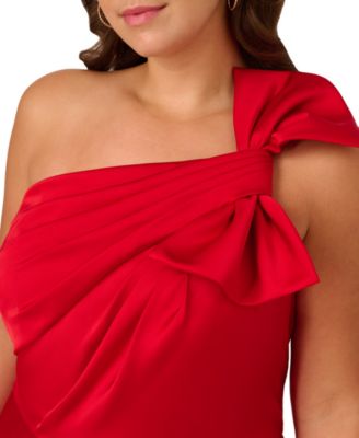 Plus Size One-Shoulder Satin Minidress