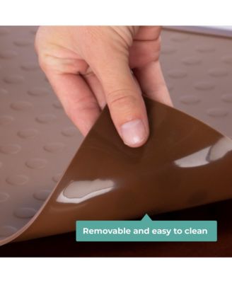 Contemporary Kitchen Helper Step Stool - Walnut: Kids' Adjustable, Foldable Wooden Learning Toddler Tower with Non-Slip Mat