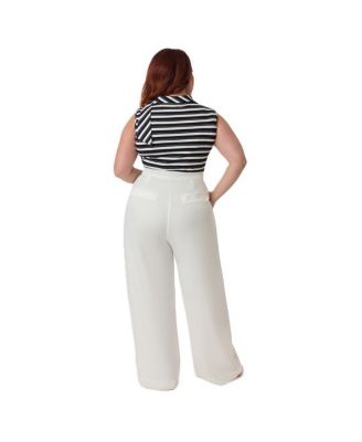 Plus Size Wide Leg Sailor Pants