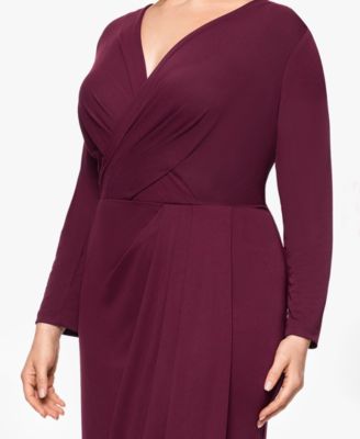 Plus Size Long-Sleeve Matte Jersey Dress