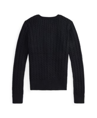 Girls' 7-16 Cable-Knit Cotton Cardigan