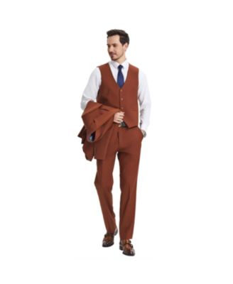 Men's Hybrid-Fit 3pc Notch Lapel Suit Set, Jacket Vest and Pants
