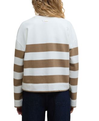 Women's Embroidered Striped Sweatshirt 
