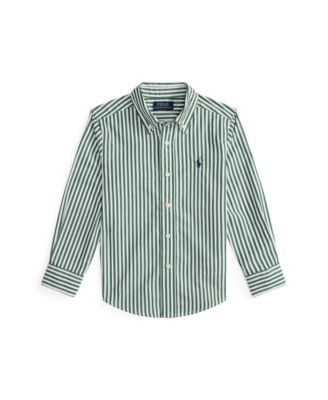 Toddler and Little Boys Striped Cotton Poplin Shirt