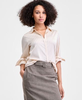 Women's Satin Pinstripe Top