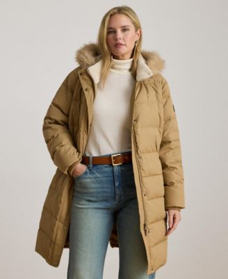 Lauren Ralph Lauren - Plus Size Faux-Fur-Trim Hooded Puffer Coat