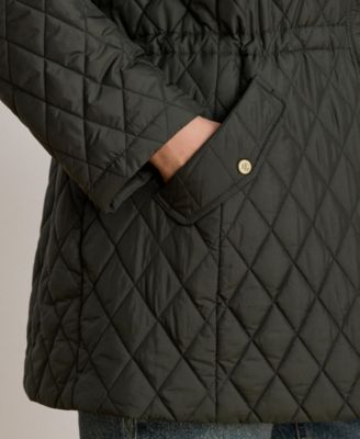 Plus Size Hooded Quilted Anorak Coat