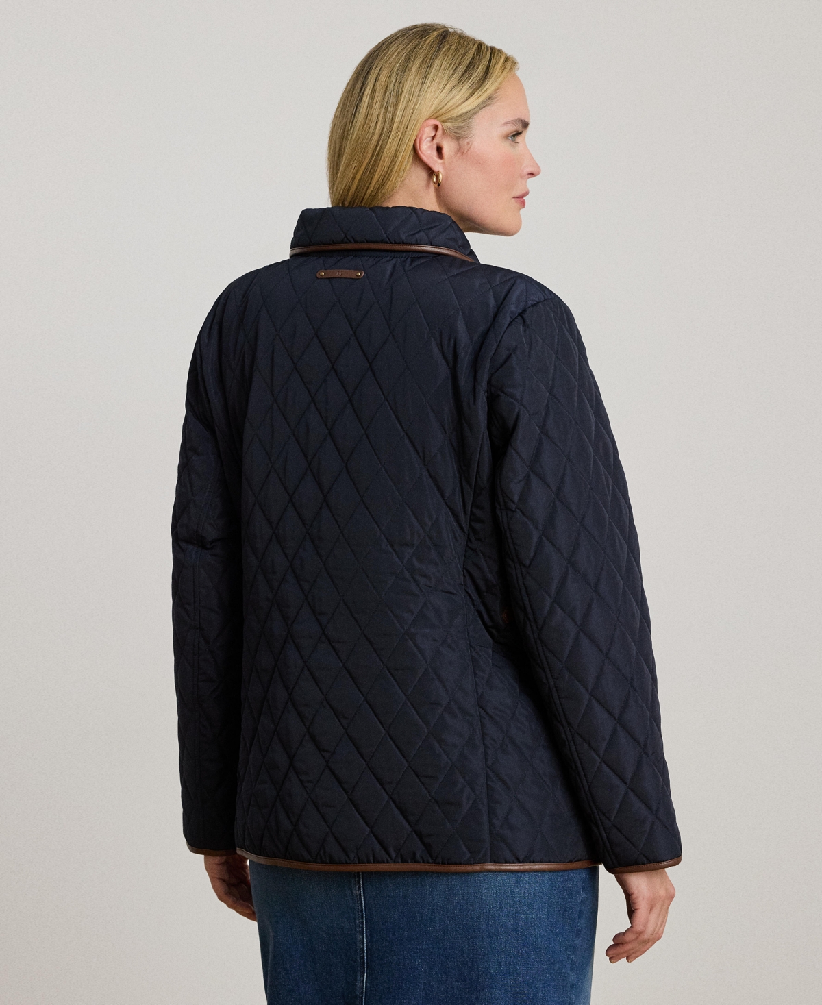 Ralph Lauren Women's Plus Size Quilted Coat, Exclusively For Macys In Blue