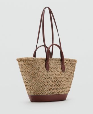 Women's Large Double-Handle Natural Fiber Basket Bag