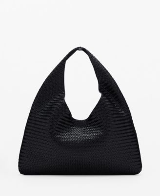 MANGO - Women's Large Braided Leather Shoulder Bag