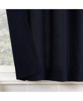 Cotton Blend Button Tab Top Cafe Curtain Pair