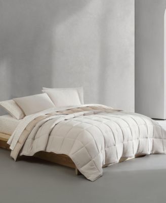 Washed Solid Reversible Plush 7-Pc. Comforter Set, Queen