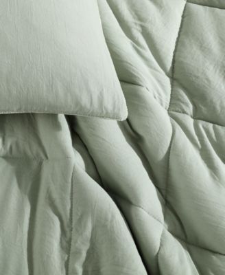 Washed Solid Reversible Plush 7-Pc. Comforter Set, Queen