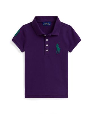 Girls 2T-6X Big Pony Stretch Mesh Polo Shirt