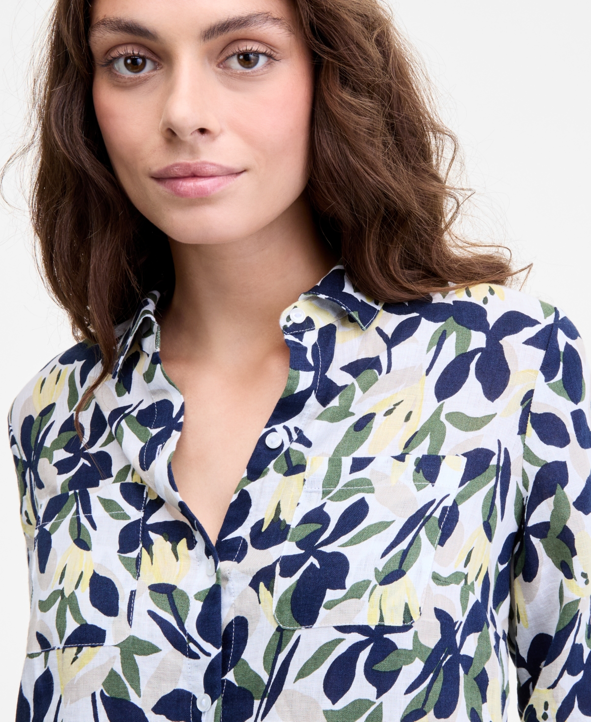 Charter Club Floral Print 100 Linen Shirt 100 Linen Drawstring Pants Macys Exclusive In Multi