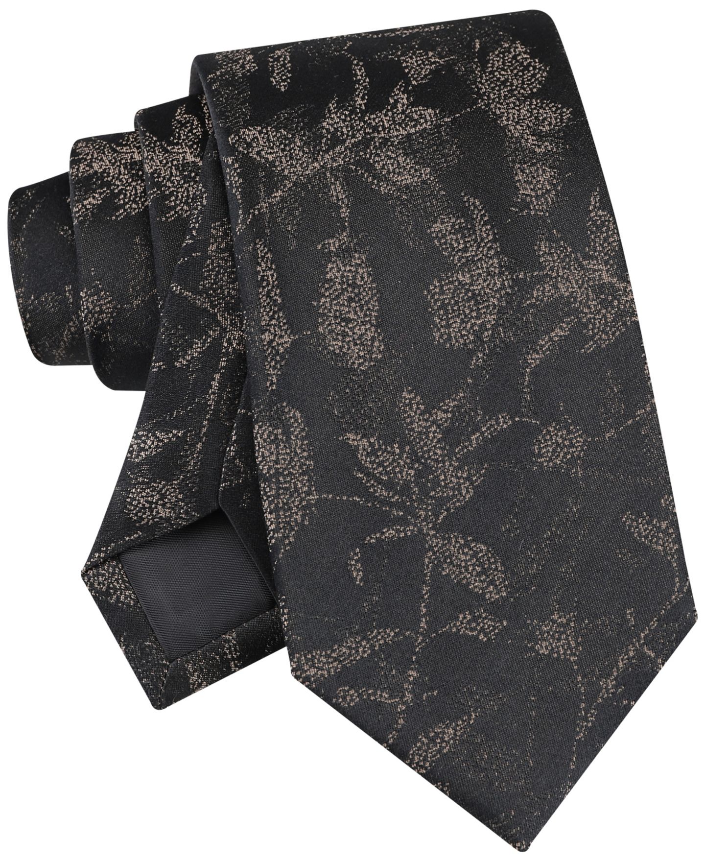 Мужские галстуки Calvin Klein Camila Floral Classic Tie, цвет: Чёрный серо-коричневый — фото 4