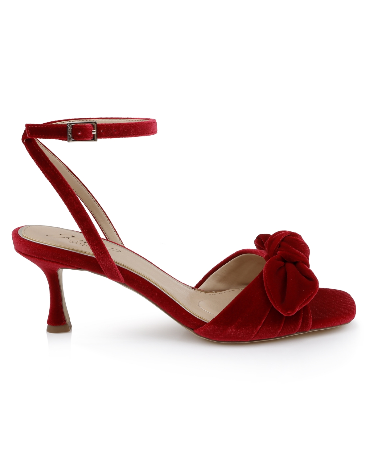 Jewel Badgley Mischka Emeli Ankle Strap Sandal In Red