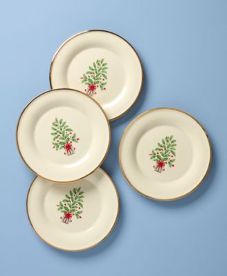 Holiday Tree Accent Plates, Set of 4