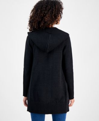 Petite Hooded Open-Front Long Cardigan, Macy's Exclusive