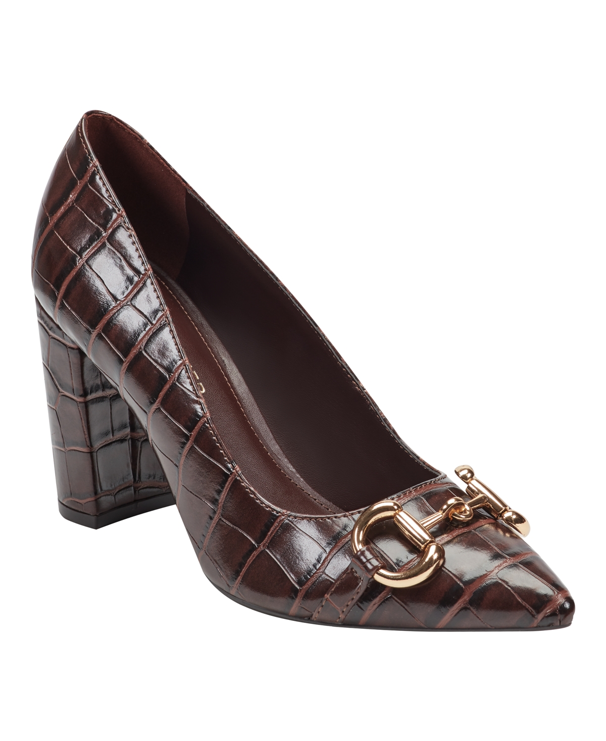 Marc Fisher Women's Gruff Bit High Block Heel Pumps In Brown