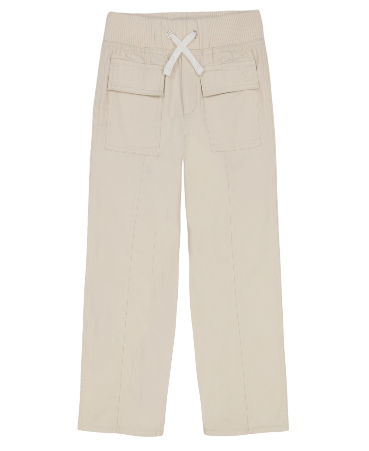 Calvin Klein Big Girls Twill Wide Leg Pants In Neutral