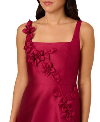 Women's Mikado 3D Flower Midi Dress