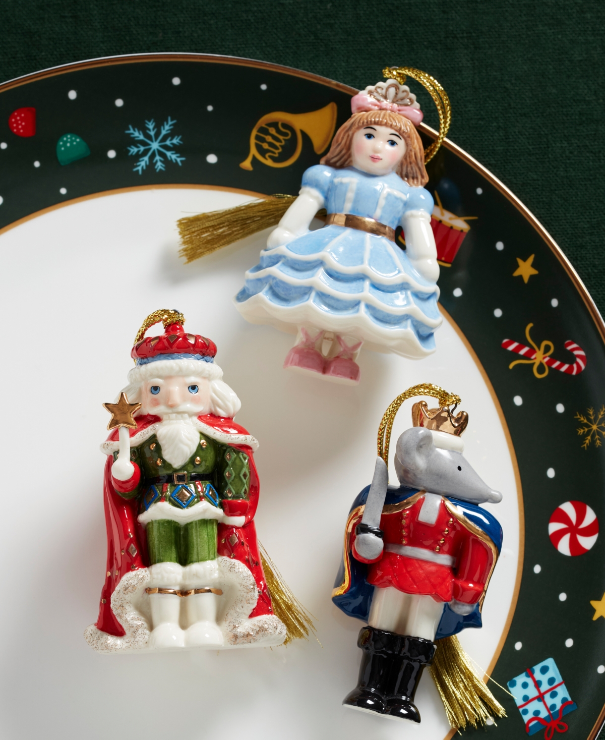 Lenox Nutcracker Ballet Ornament, Set Of 3 In White