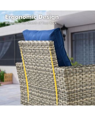 Piece Outdoor Patio Furniture Sets with Fire Pit Table,Wicker Sectional Sofa with Patio Swivel Chairs,Solar Powered Coffee Table and Ottoman