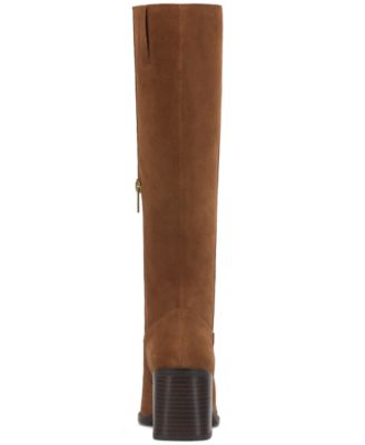 Womens's Sangeti Snip-Toe Block-Heel Narrow-Calf Knee-High Boots