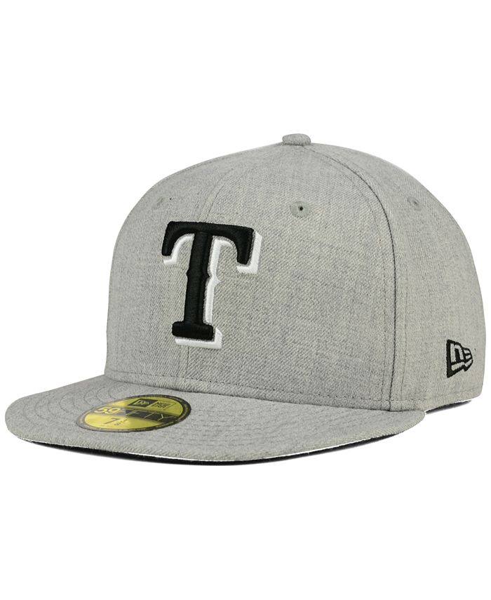 New Era Texas Rangers Heather Black White 59FIFTY Fitted Cap - Macy's