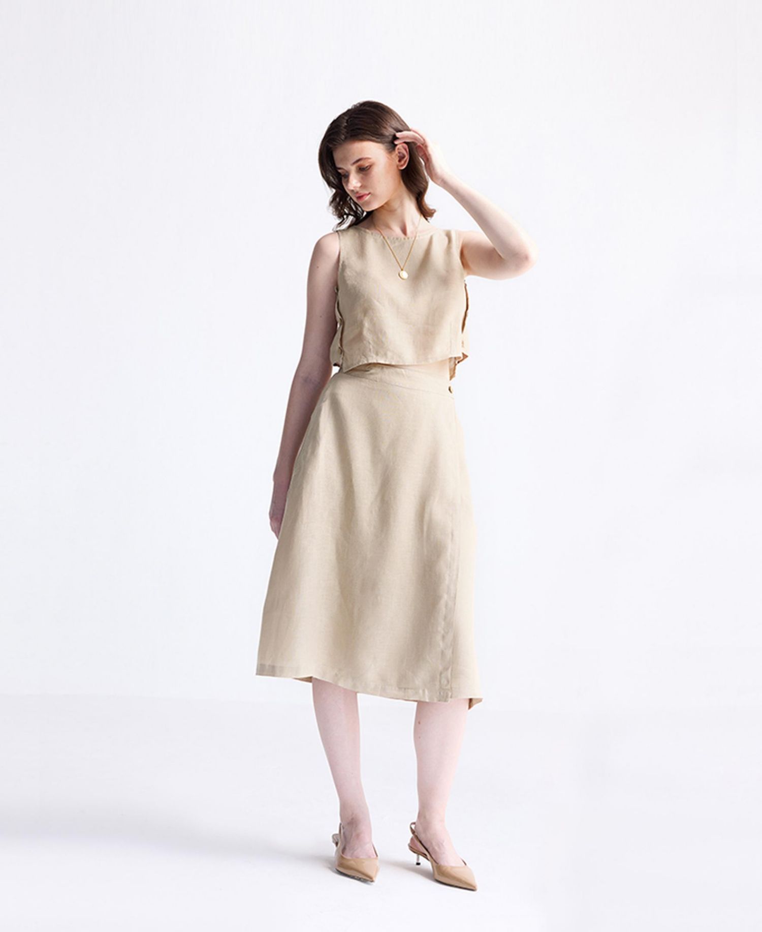 Women's Overlap Midi Skirt