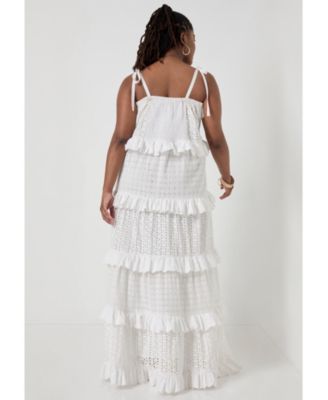 Women's June + Vie Eyelet Tiered Maxi Dress