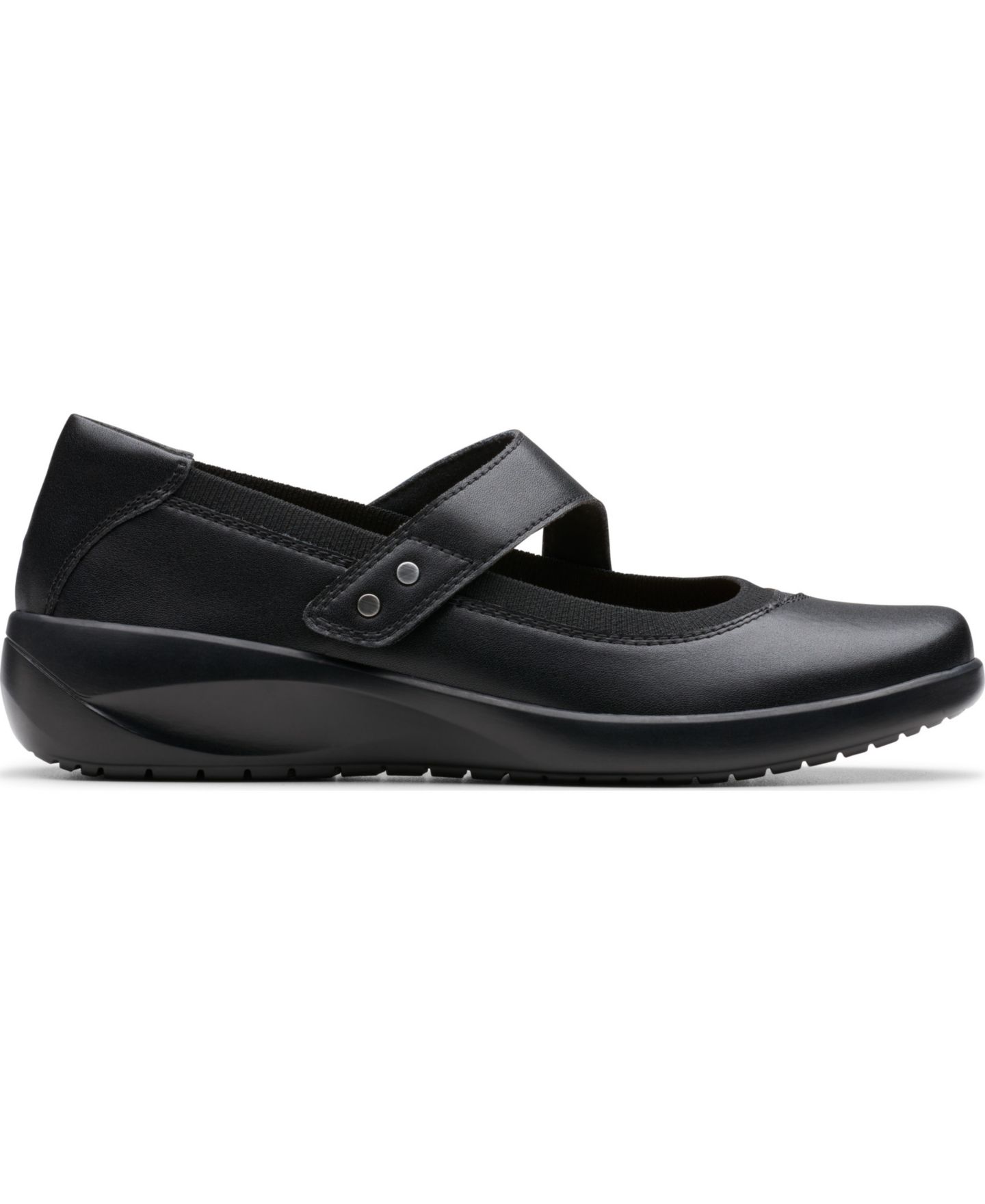 Женские балетки Clarks Kaetlyn Jane Round Toe Flats, цвет: Чёрный кожаный — фото 2
