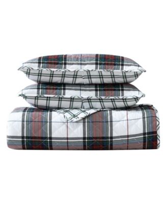 CLOSEOUT! Holiday Plaid Flannel Cotton Reversible 2-Pc. Quilt Set, Twin