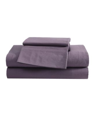 Solid Brushed 180-Thread Count Cotton Percale 4-Pc. Sheet Set, King