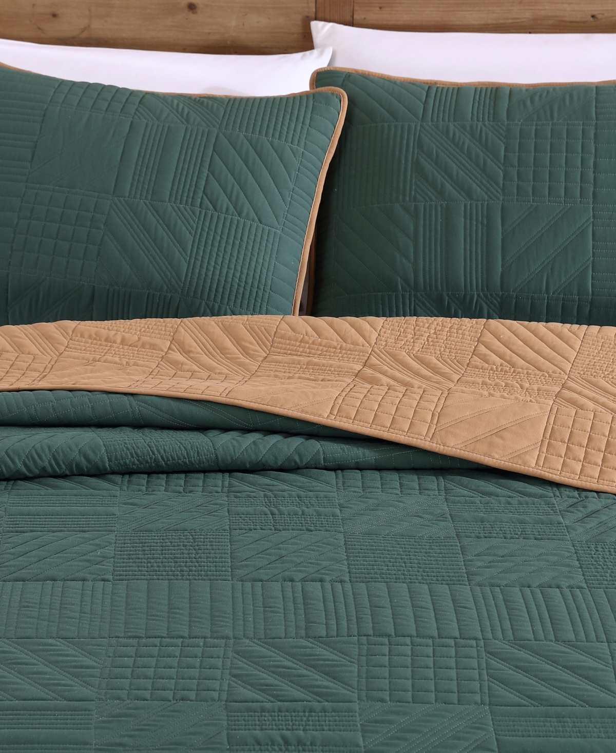 Eddie Bauer Solid Washed Microfiber Reversible 3-pc. Quilt Set, Full/queen In Multi