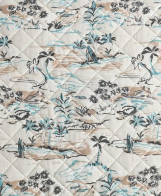 Alani Island Conversation Cotton Reversible 3-Pc. Quilt Set, King