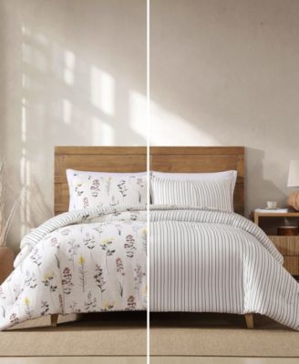 Wildflower Cotton Reversible 3-Pc. Comforter Set, King
