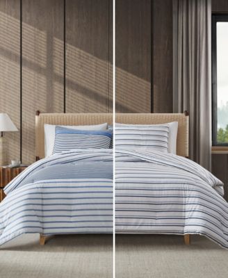 Cooper Stripe Cotton Reversible 2-Pc. Comforter Set, Twin