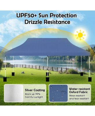 10 x 20FT Pop-up Canopy Tent Folding Instant Sun Shelter w/ 3 Adjustable Heights