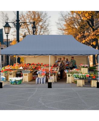 10 x 20FT Pop-up Canopy Tent Folding Instant Sun Shelter w/ 3 Adjustable Heights