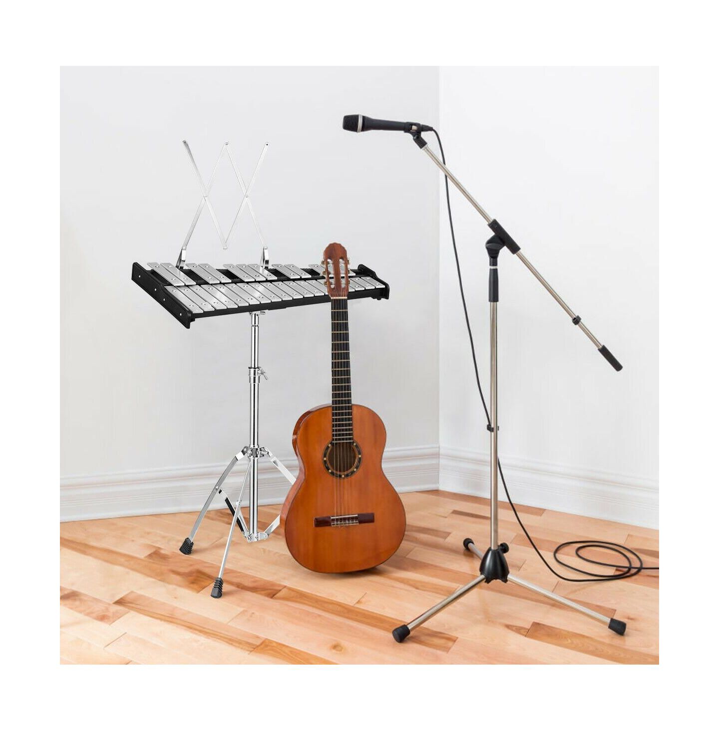 Детская игрушка Mecale 30 Notes Height-Adjustable Glockenspiel with Practice Pad, Ages 3+, цвет: Чёрный — фото 11