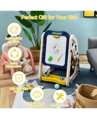 3-in-1 Kids Art Easel Double-Sided Tabletop Easel with Art Accessories
