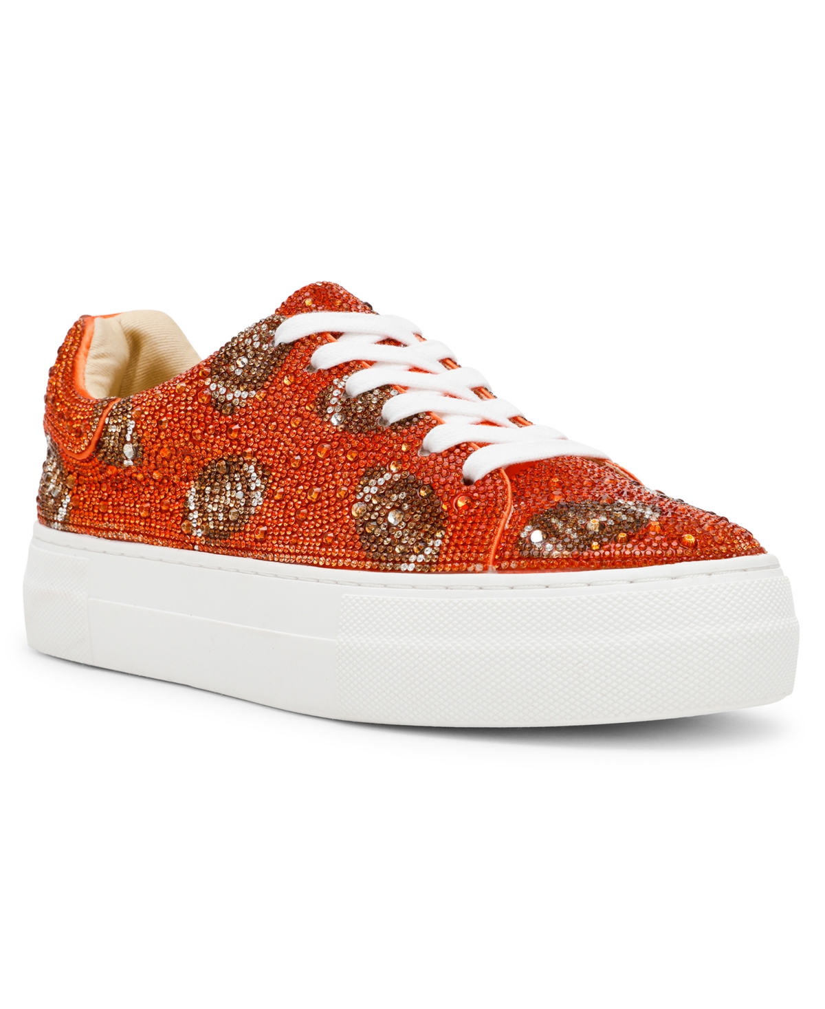 Betsey Johnson Women's Sidny Platform Lace-up Sneakers In Orange