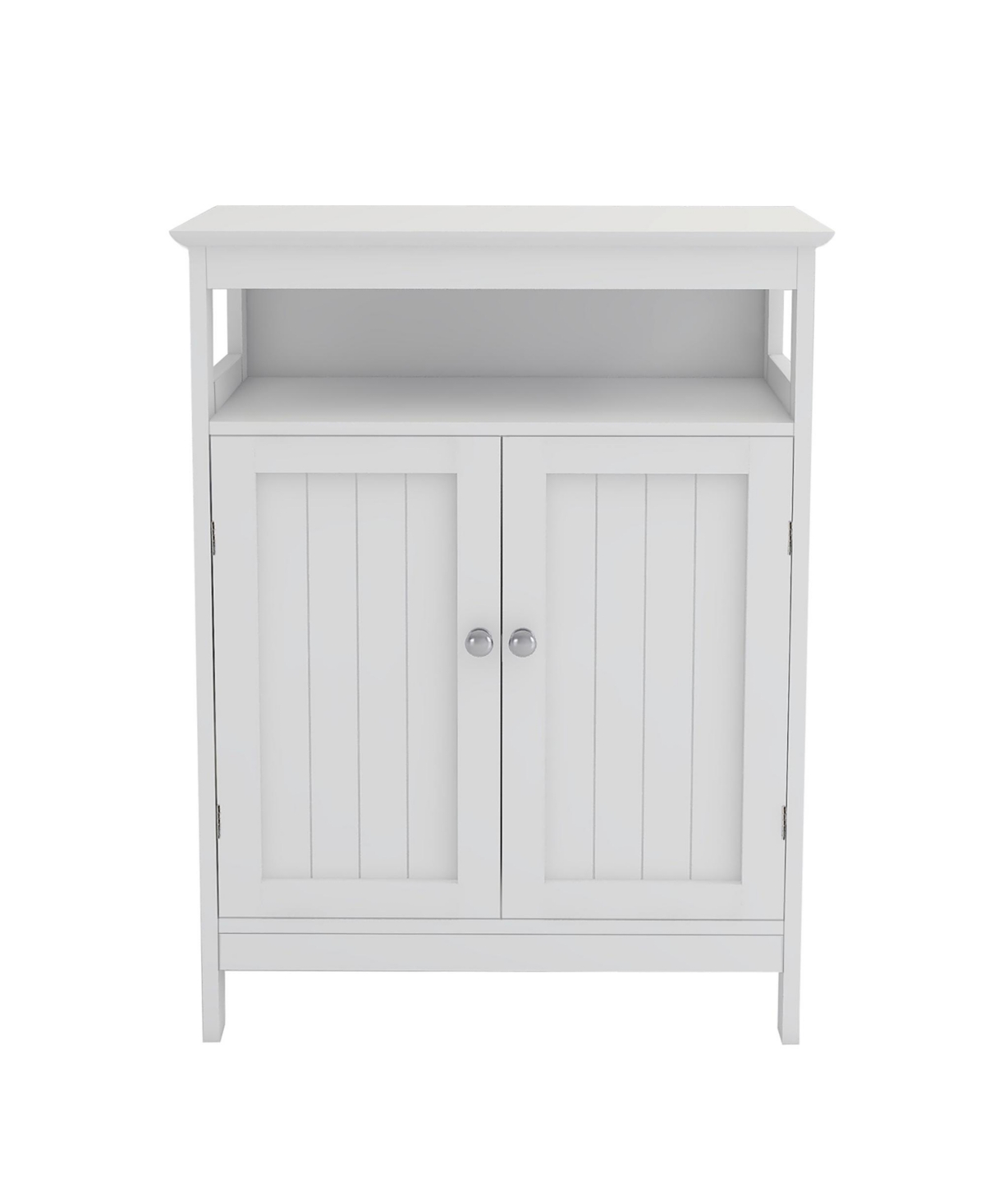 Bathroom Storage Cabinet with Double Shutter Doors in White, Elegant & Functional - White