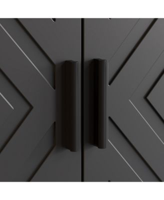 High quality black hemp flour multifunctional four door dressing table, wooden storage cabinet, side cabinet