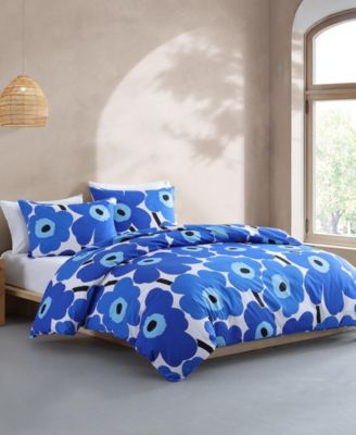 Unikko Cotton Percale 3-Pc. Duvet Cover Set, Full/Queen